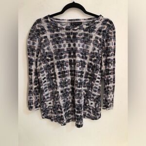 CW Carine Blouse  Women’s Size L  Pullover Blouse Artsy 3/4 Sleeve